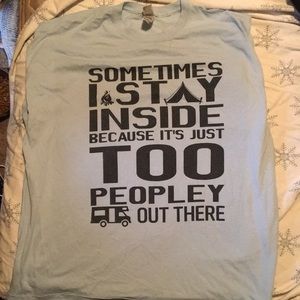 Blue shirt with sarcastic saying
